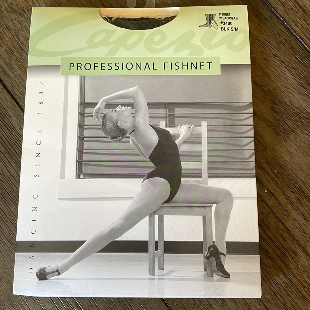 Black fishnet footed stockings  good for dance costumes